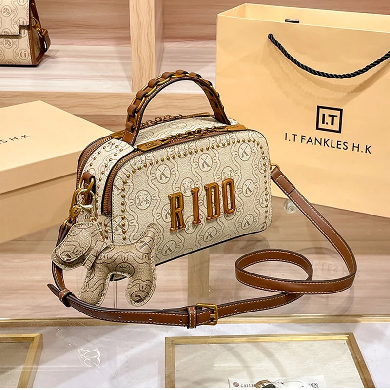 Light luxury brand women's handbag 2025 new autumn and winter fashion retro designer