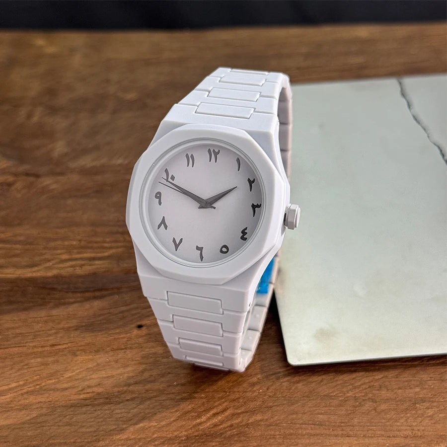 Hot sales in the Middle East high-end plastic men's watch with Arabic numerals neutral casual simple quartz watch