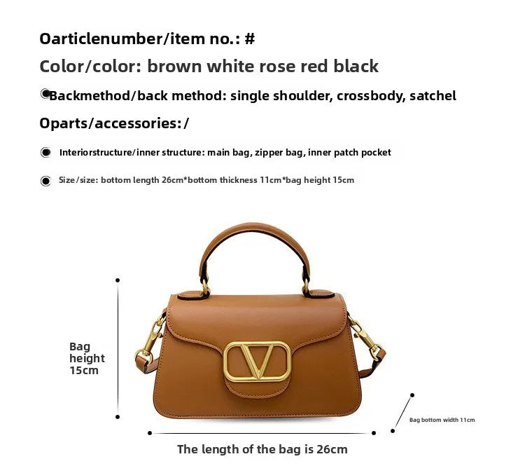 2025 Summer New Light Luxury Niche High-end Single Shoulder Crossbody Bag Fashionable And Versatile Hand-held Small Square Bag