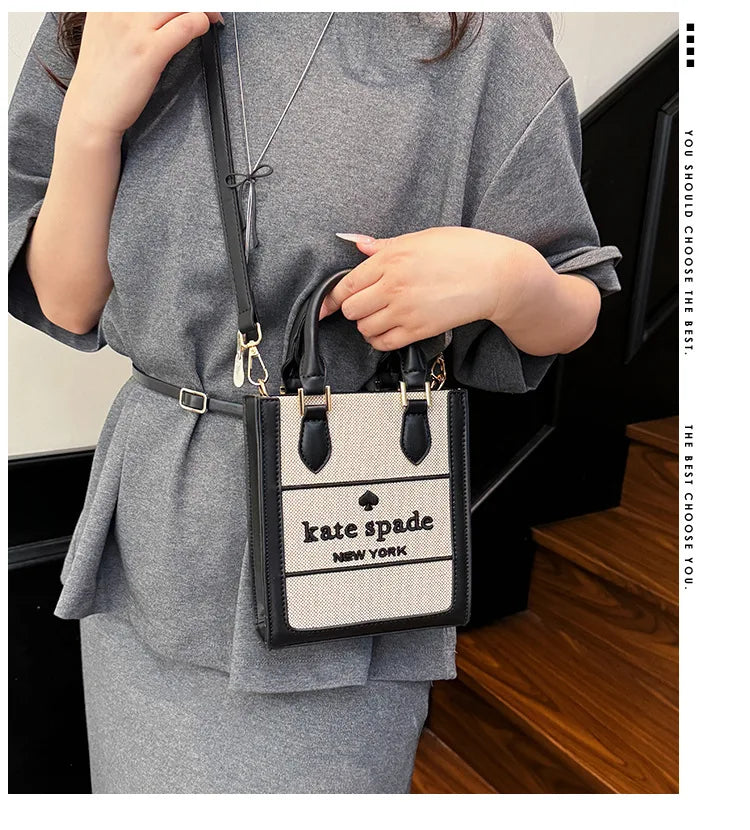2025 New Women's Luxury Korean-Style Tote - Trendy Retro Letter Crossbody & Handheld