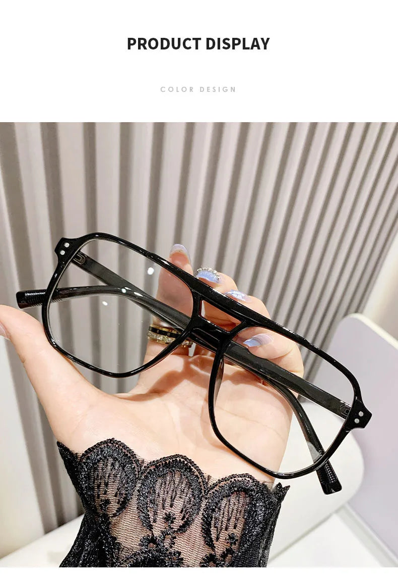 New Oversized Korea Style Reading Presbyopic Glasses Men Women Anti Blue Light Neal Dual Eyeglasses Presbyopia +1.0+1.5+2to +4.0