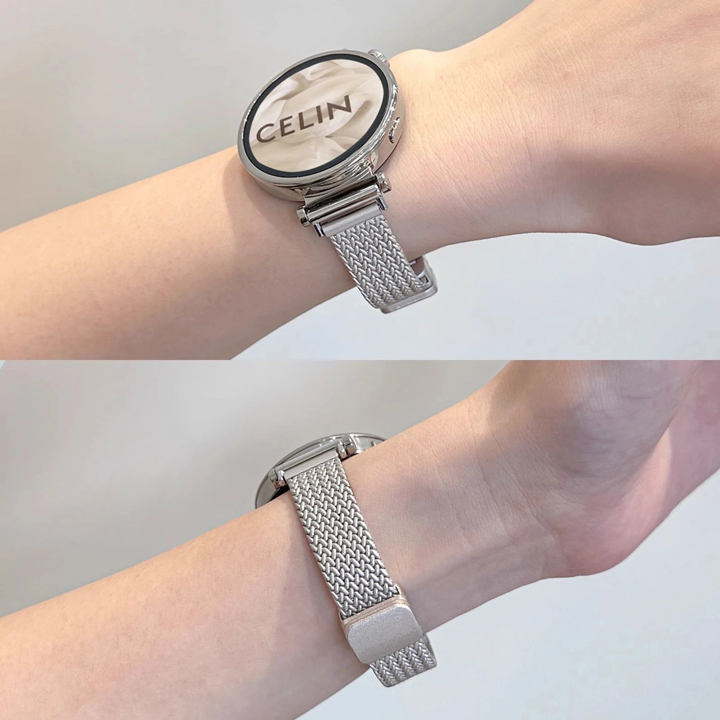 For Garmin Lily 2 Watch Strap Metal Wheatear Wheat Ear Magnetic