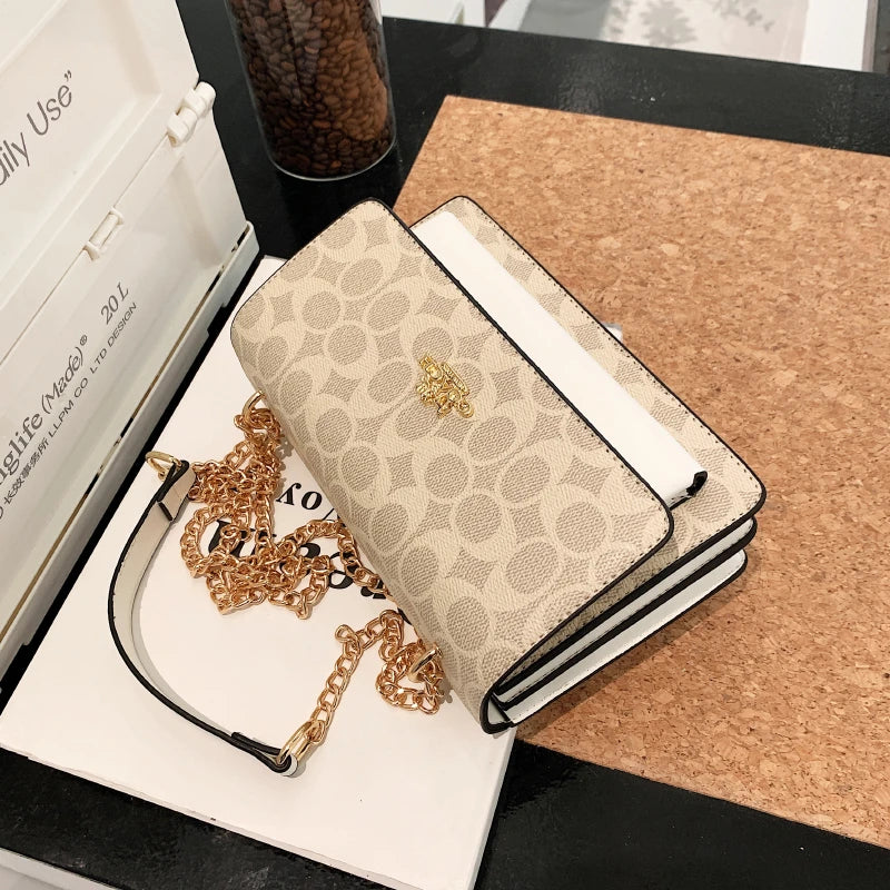 2025 New! Luxury - Brand Women's High - Quality Fashion Handbag - Chain - Strap Multi - Compartment Small Square Bag in European