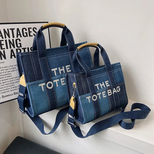 Fashion Popular Women's Tote Bag Trend Brand Denim Embroidery Crossbody Bag Classic Elegant Shoulder Bag Designer Luxury Handbag