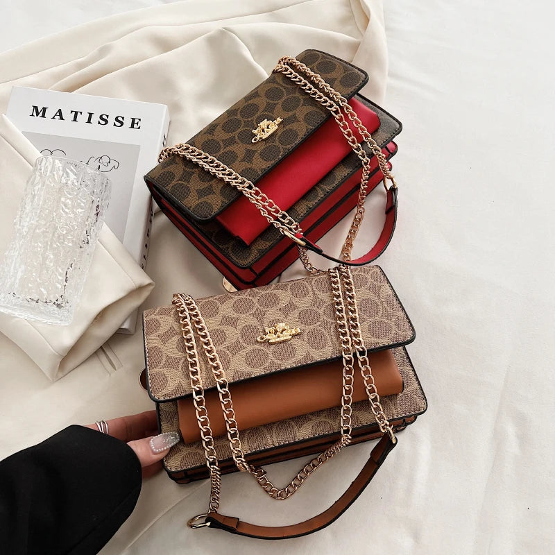 2025 New! Luxury - Brand Women's High - Quality Fashion Handbag - Chain - Strap Multi - Compartment Small Square Bag in European