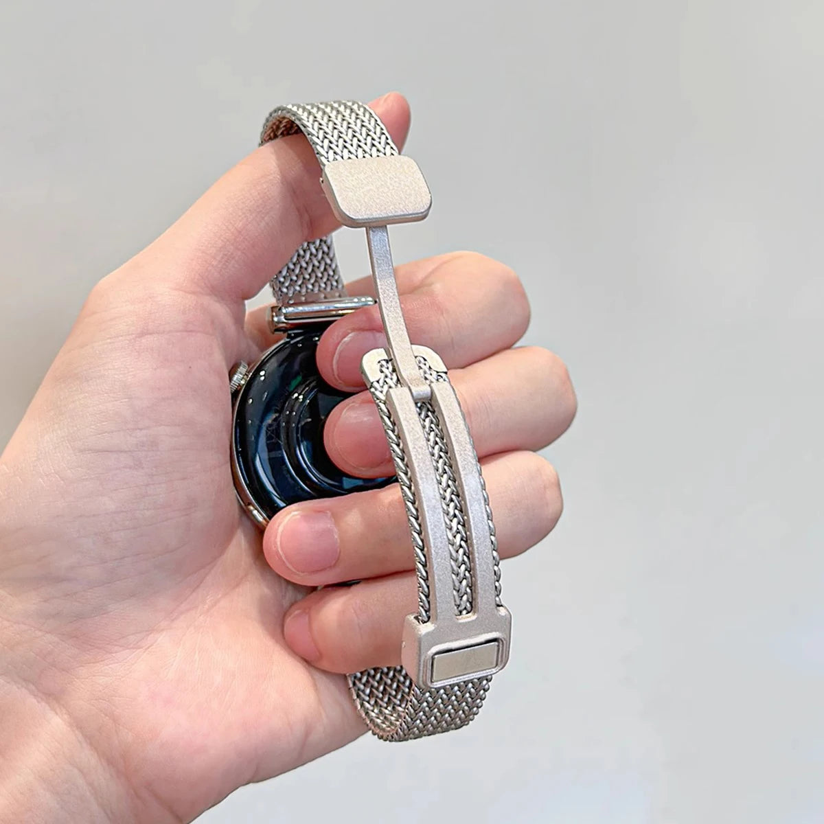 For Garmin Lily 2 Watch Strap Metal Wheatear Wheat Ear Magnetic
