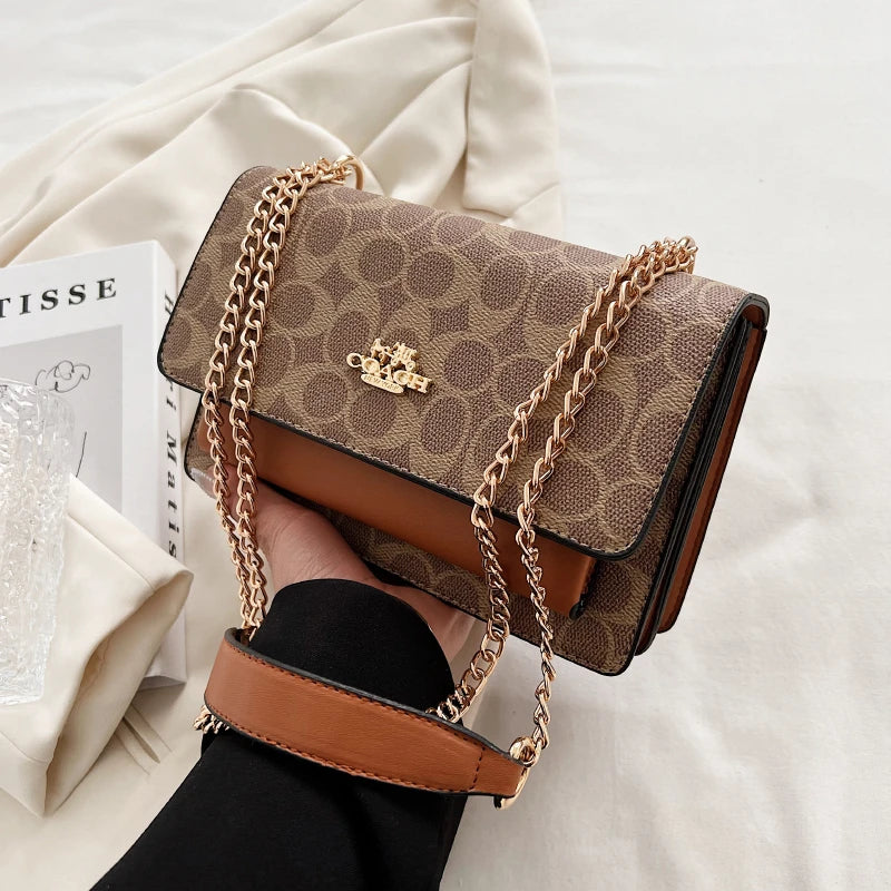 2025 New! Luxury - Brand Women's High - Quality Fashion Handbag - Chain - Strap Multi - Compartment Small Square Bag in European
