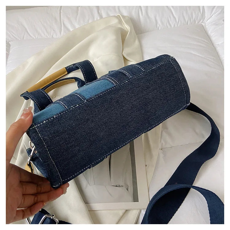 Fashion Popular Women's Tote Bag Trend Brand Denim Embroidery Crossbody Bag Classic Elegant Shoulder Bag Designer Luxury Handbag