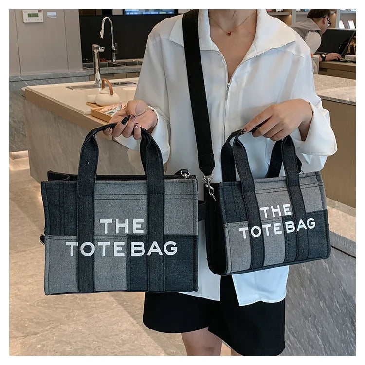 Fashion Popular Women's Tote Bag Trend Brand Denim Embroidery Crossbody Bag Classic Elegant Shoulder Bag Designer Luxury Handbag