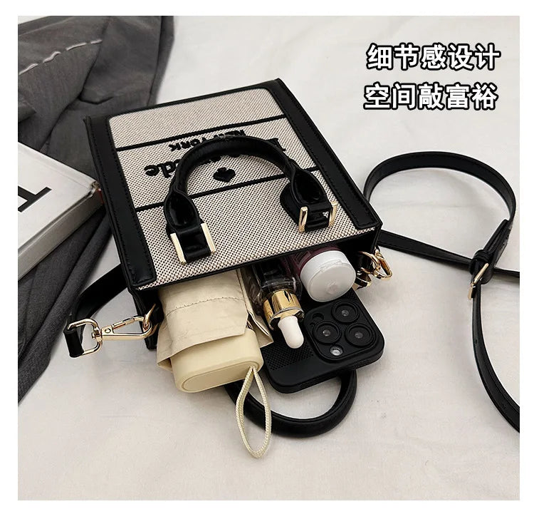 2025 New Women's Luxury Korean-Style Tote - Trendy Retro Letter Crossbody & Handheld