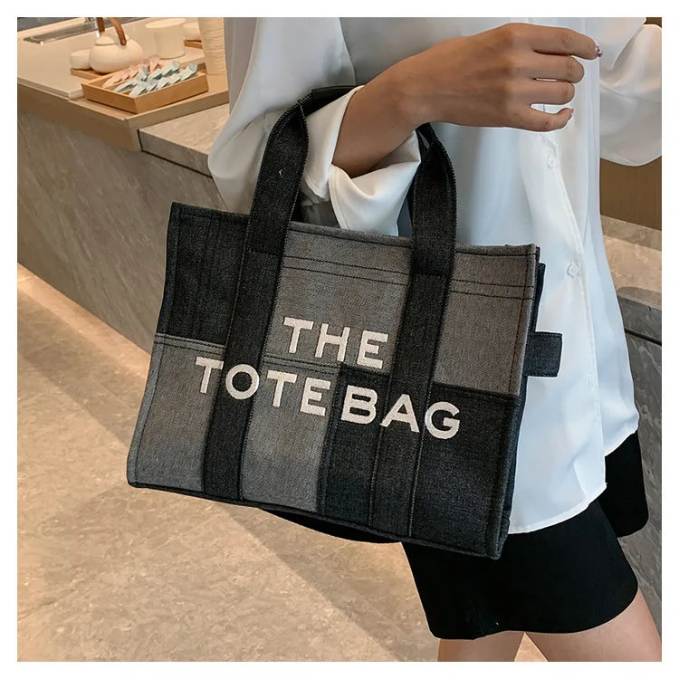 Fashion Popular Women's Tote Bag Trend Brand Denim Embroidery Crossbody Bag Classic Elegant Shoulder Bag Designer Luxury Handbag