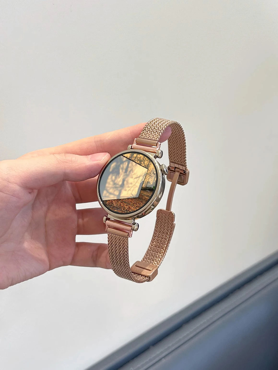 For Garmin Lily 2 Watch Strap Metal Wheatear Wheat Ear Magnetic