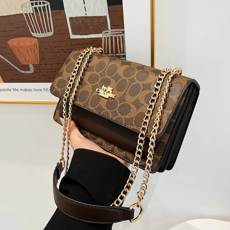 2025 New! Luxury - Brand Women's High - Quality Fashion Handbag - Chain - Strap Multi - Compartment Small Square Bag in European