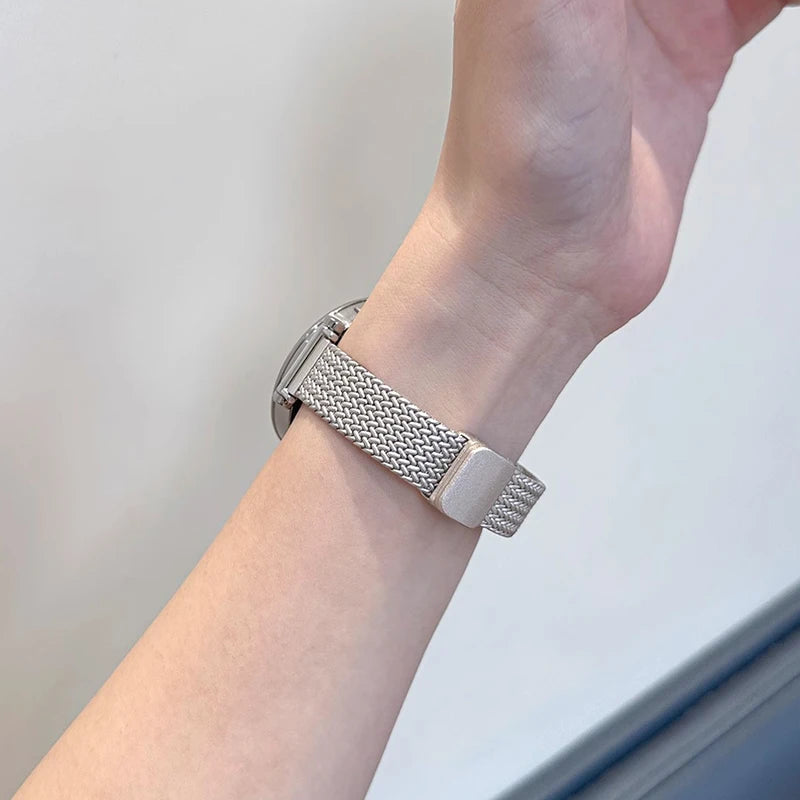 For Garmin Lily 2 Watch Strap Metal Wheatear Wheat Ear Magnetic