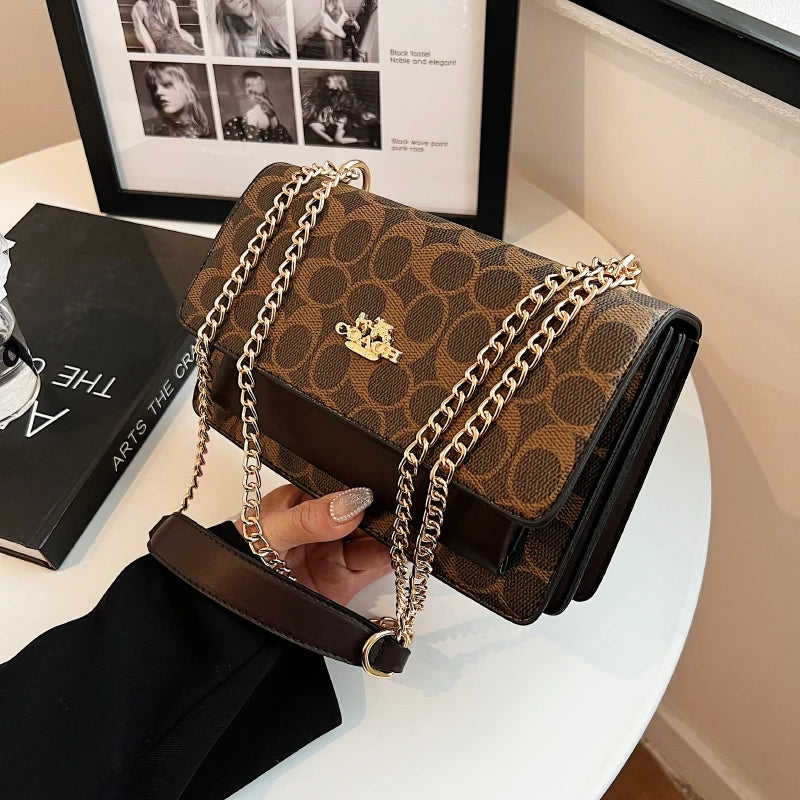 2025 New! Luxury - Brand Women's High - Quality Fashion Handbag - Chain - Strap Multi - Compartment Small Square Bag in European