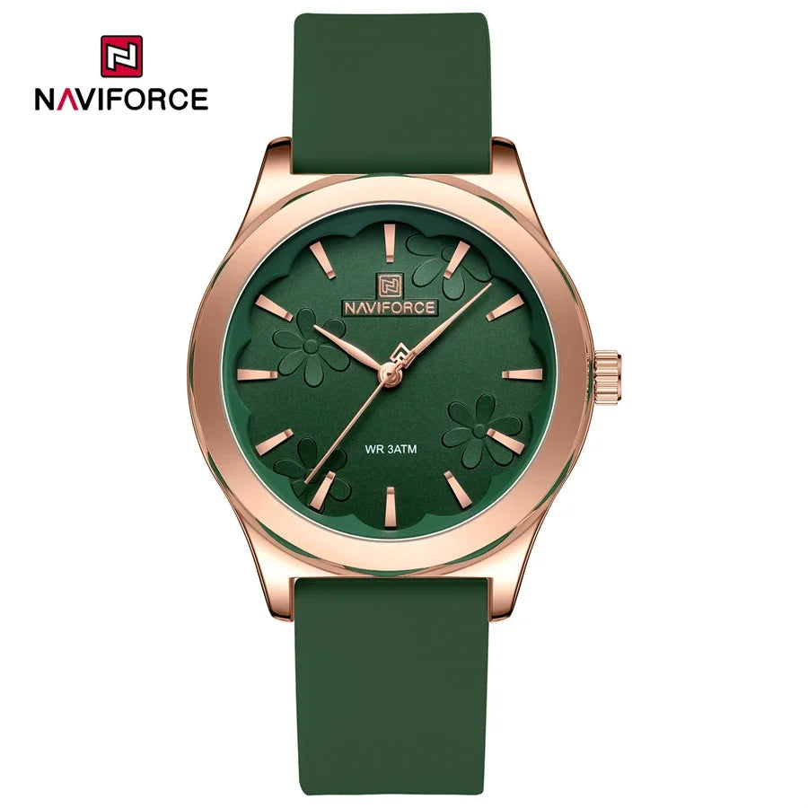 NAVIFORCE NF5051 Women Watch Silicone Quartz Wrist watches for Women Sport Clock Girls Gift Ladies Watches