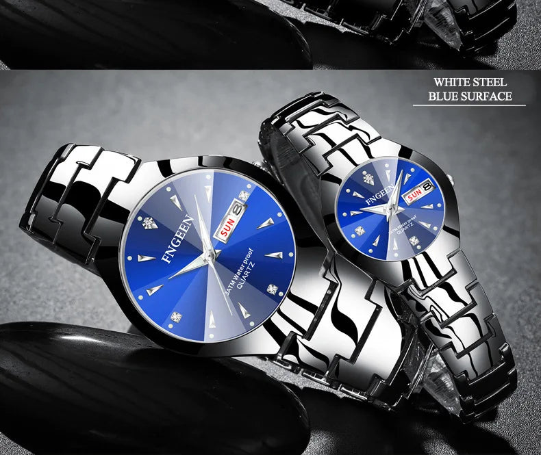 2023 FNGEEN 5808 Relogio Feminino Couple Watch Men Quartz watch for Lovers Luxury Womens wristwatch Stainless Steel Waterproof