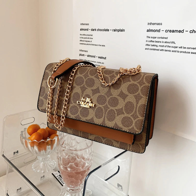 2025 New! Luxury - Brand Women's High - Quality Fashion Handbag - Chain - Strap Multi - Compartment Small Square Bag in European