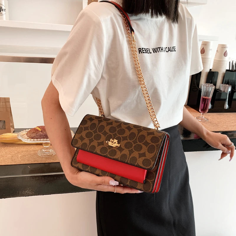 2025 New! Luxury - Brand Women's High - Quality Fashion Handbag - Chain - Strap Multi - Compartment Small Square Bag in European