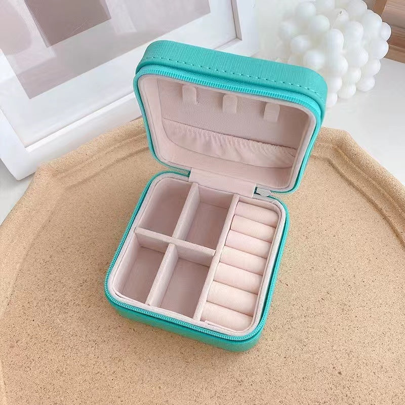 Simple Mini Portable Jewelry Box, Travel Storage Case, Multifunctional Organizer